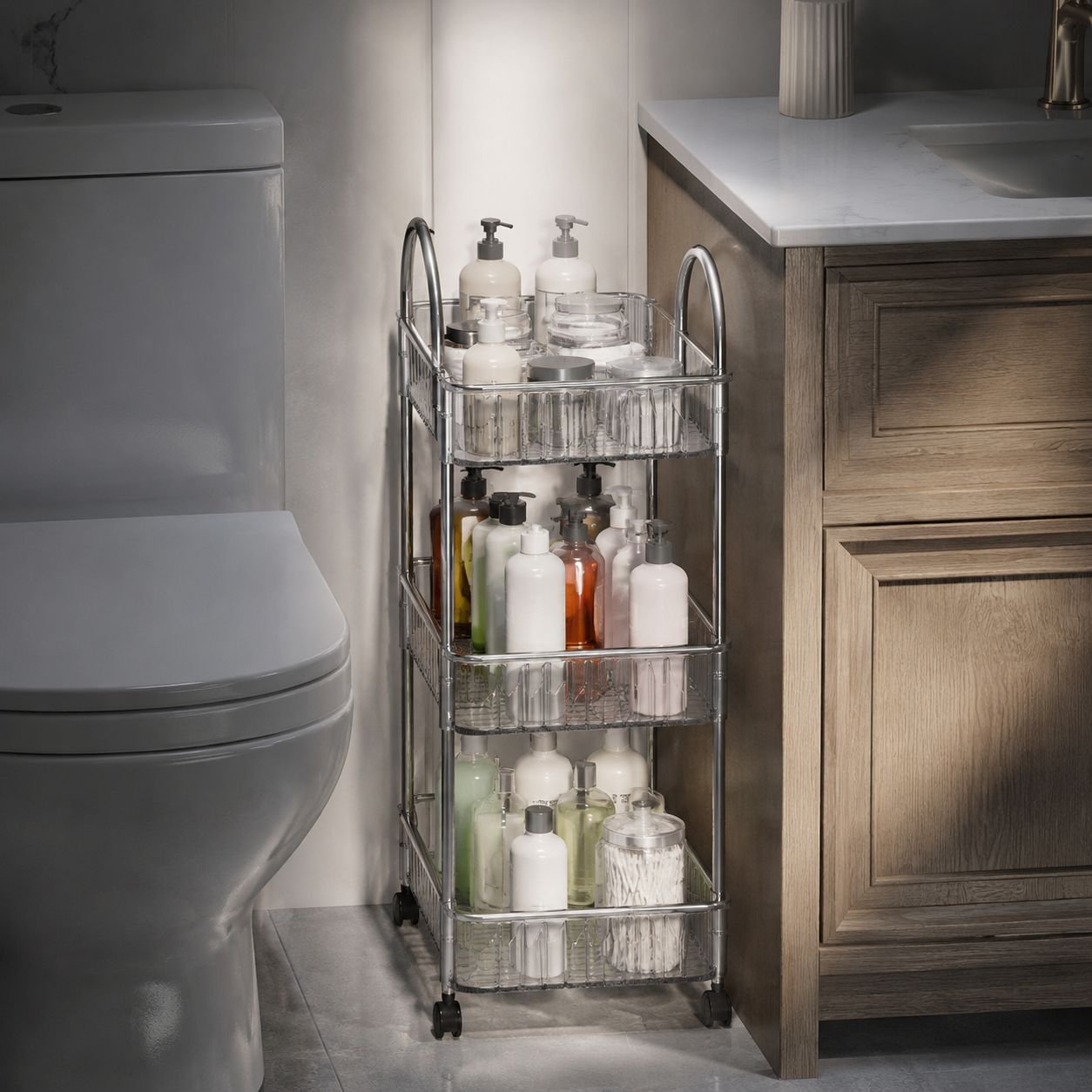 Kitchen Floor Removable Storage Trolley Organizer Shelf