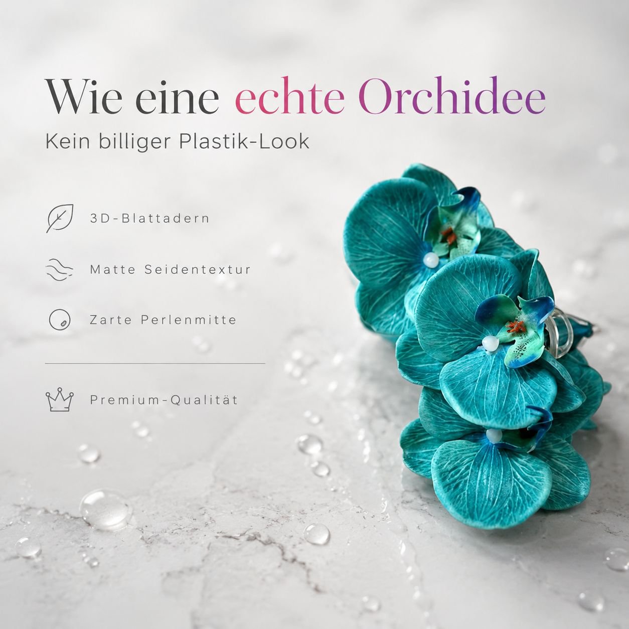 Sanfte Frühlings-Haarklammer mit Orchideen, kombiniert mit Blumen- und Haifischform