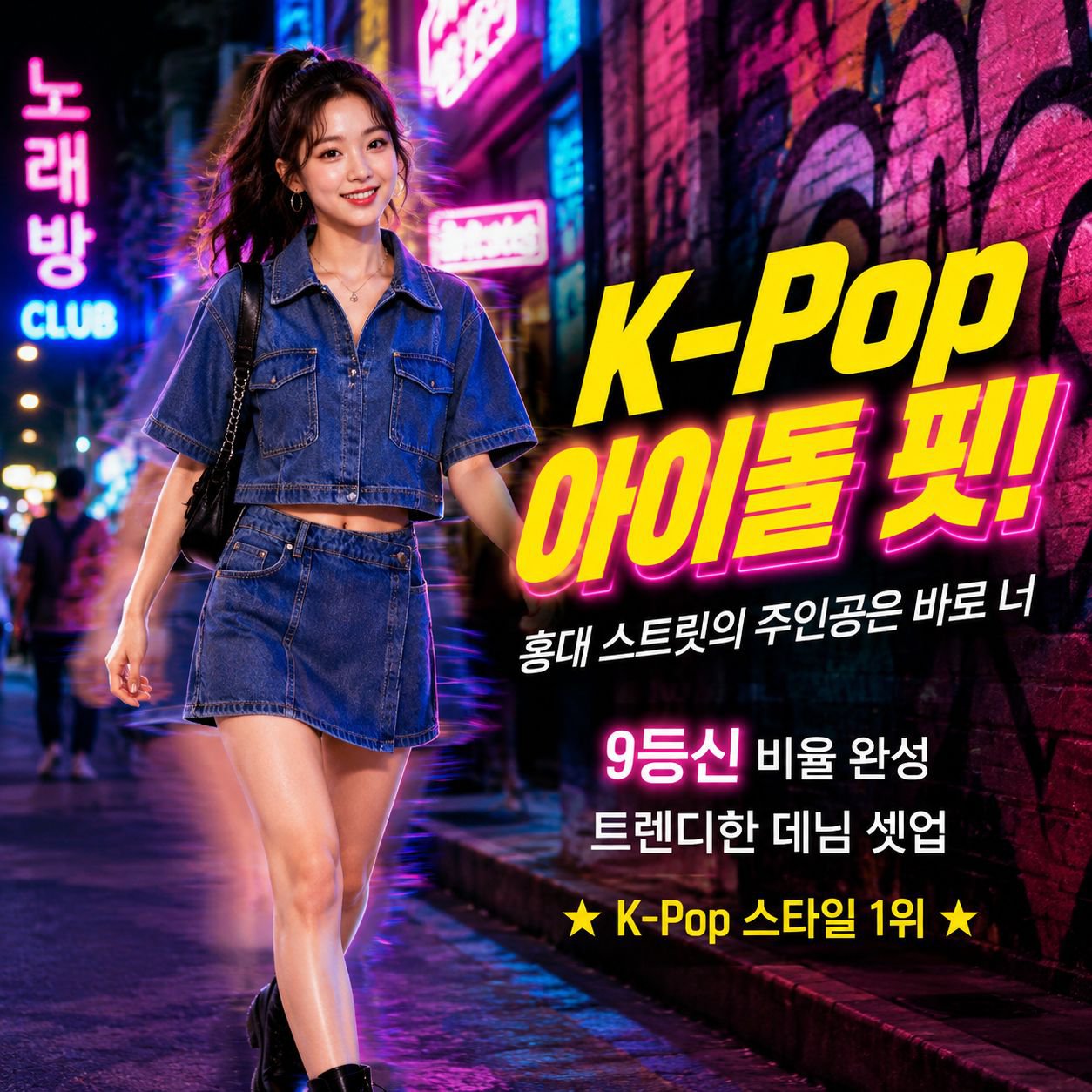 데님 세트 스커트 팬츠 투피스