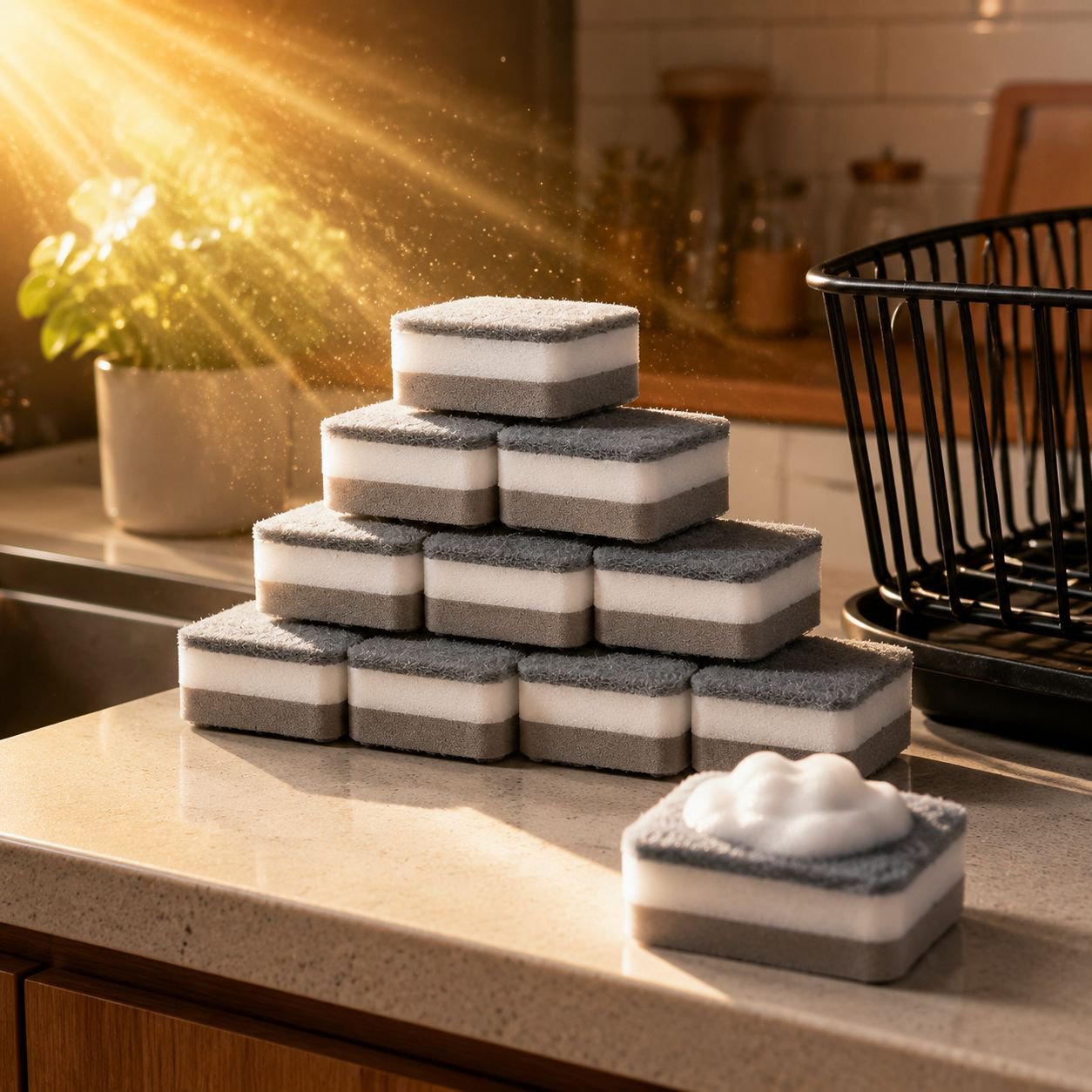 Multipurpose Kitchen Cleaning Brush Sponge