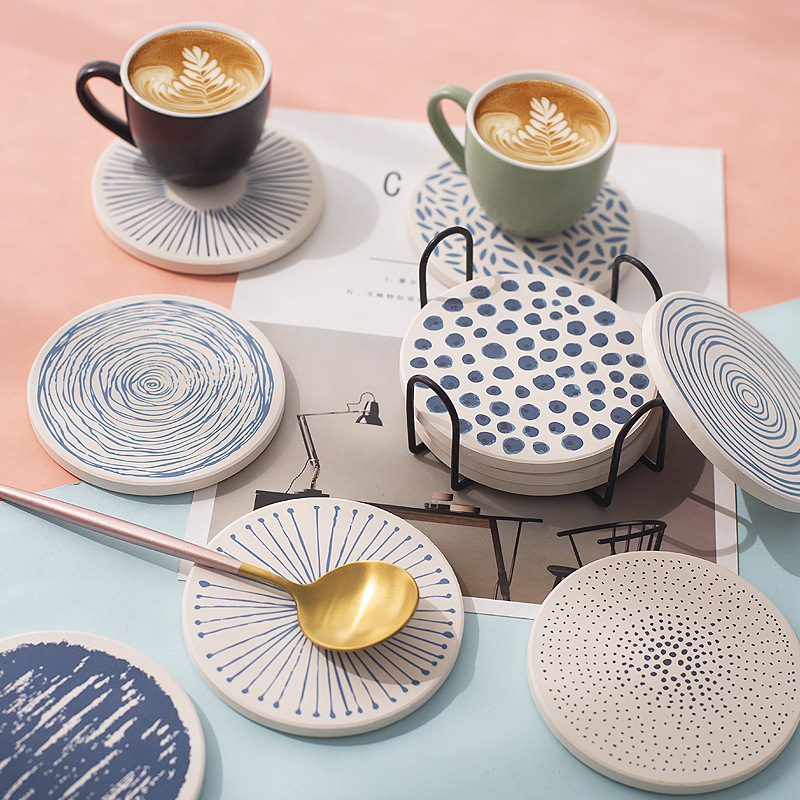 Diatomaceous earth coasters