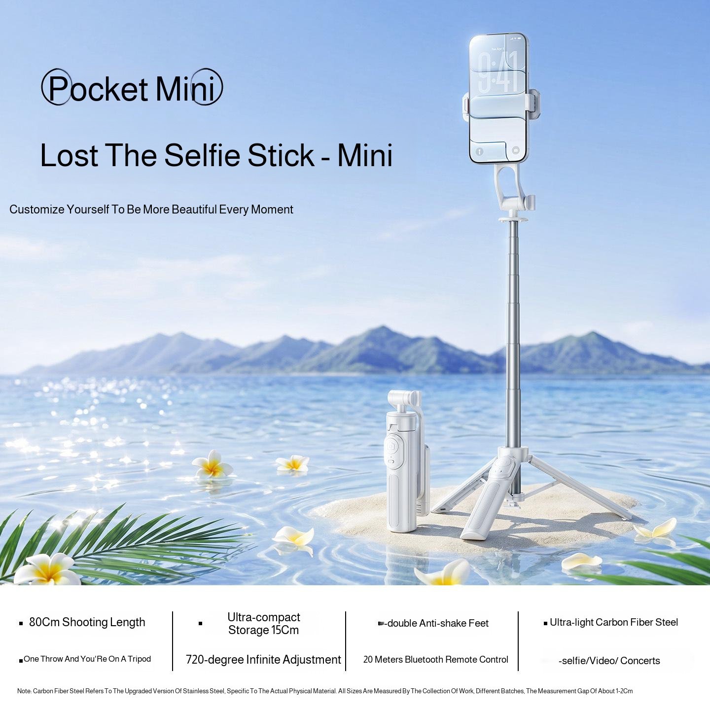 New mini selfie stick, floor tripod, extendable handheld stand