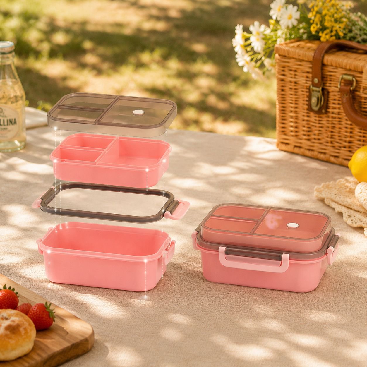 Studenten-Pendler-Lunchbox Mit Doppelschicht und Mikrowellengeeignet