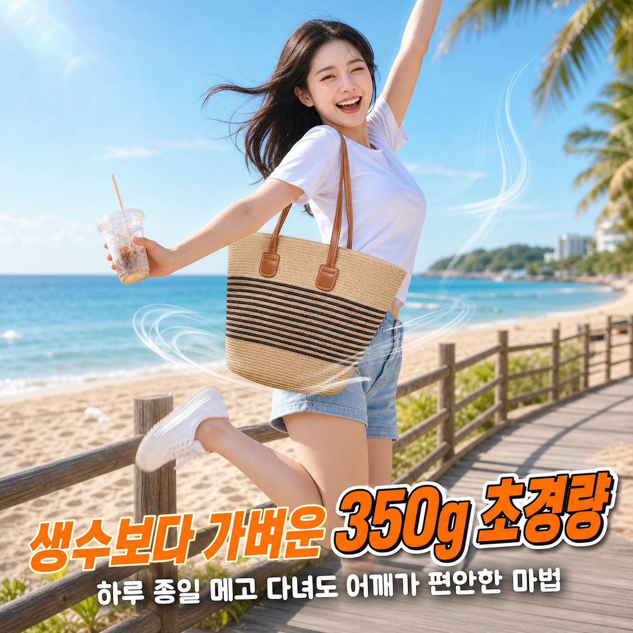 봄여름 핸드메이드 라탄 숄더백 대용량 여성 패션 가방