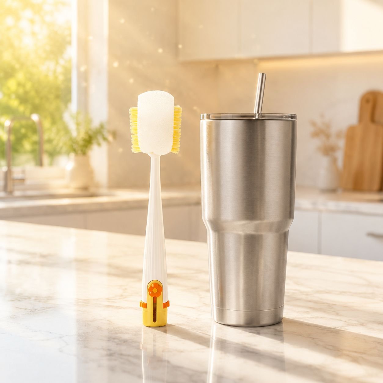 Multifunctional Long Bottle Brush with Sponge for Cleaning Bottles