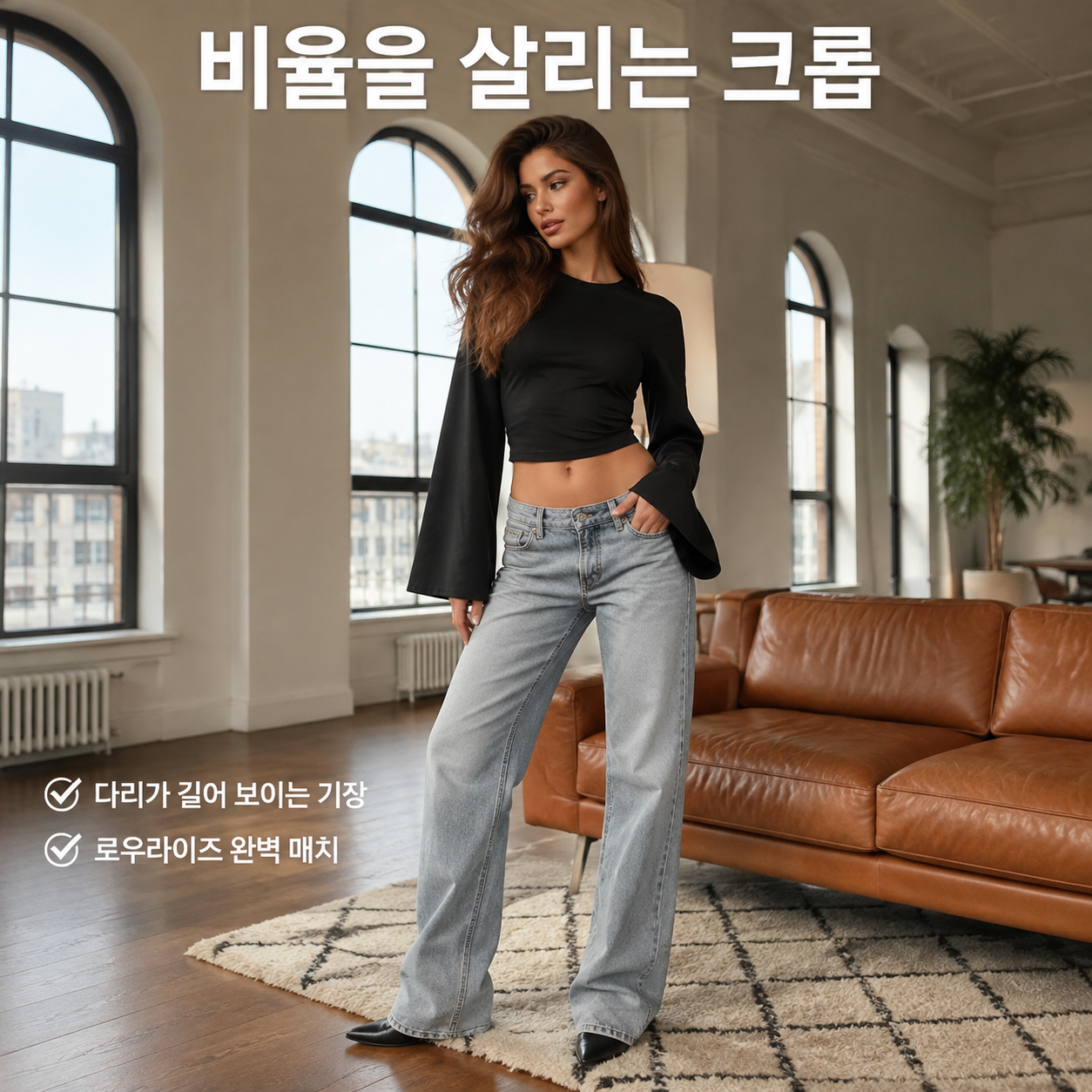 슬림핏 허리 강조 섹시 긴팔 티셔츠