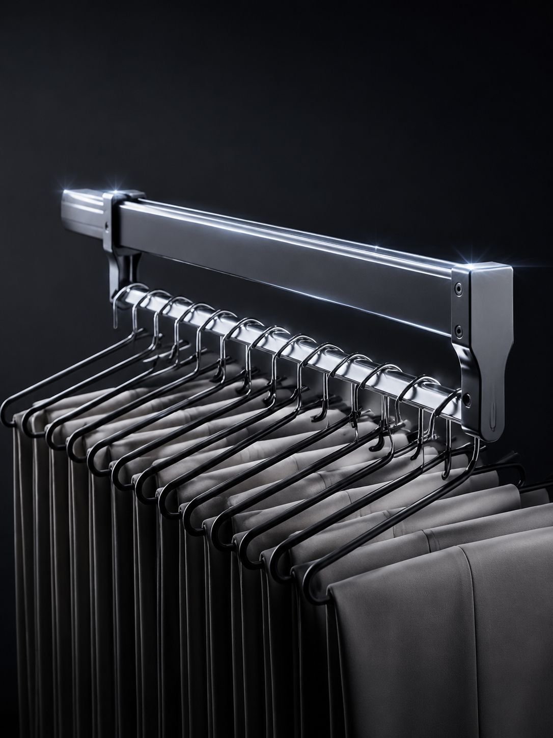 Retractable organizer for maximizing closet space