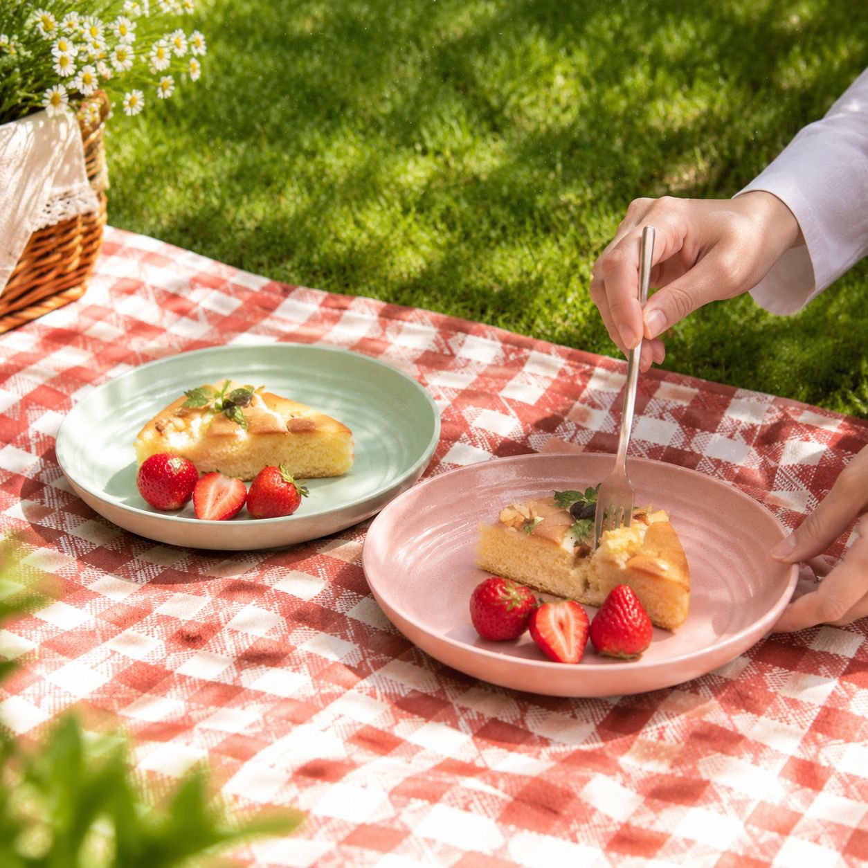 Umweltfreundlicher 20 cm Teller aus Weizenstroh mit Obst