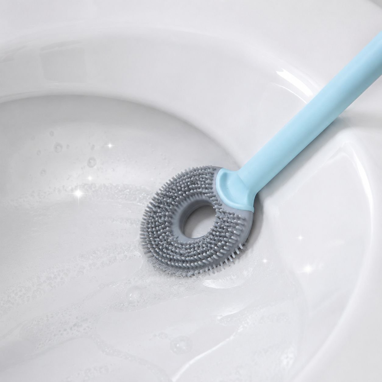 Brosse de toilette en silicone en forme de sucette