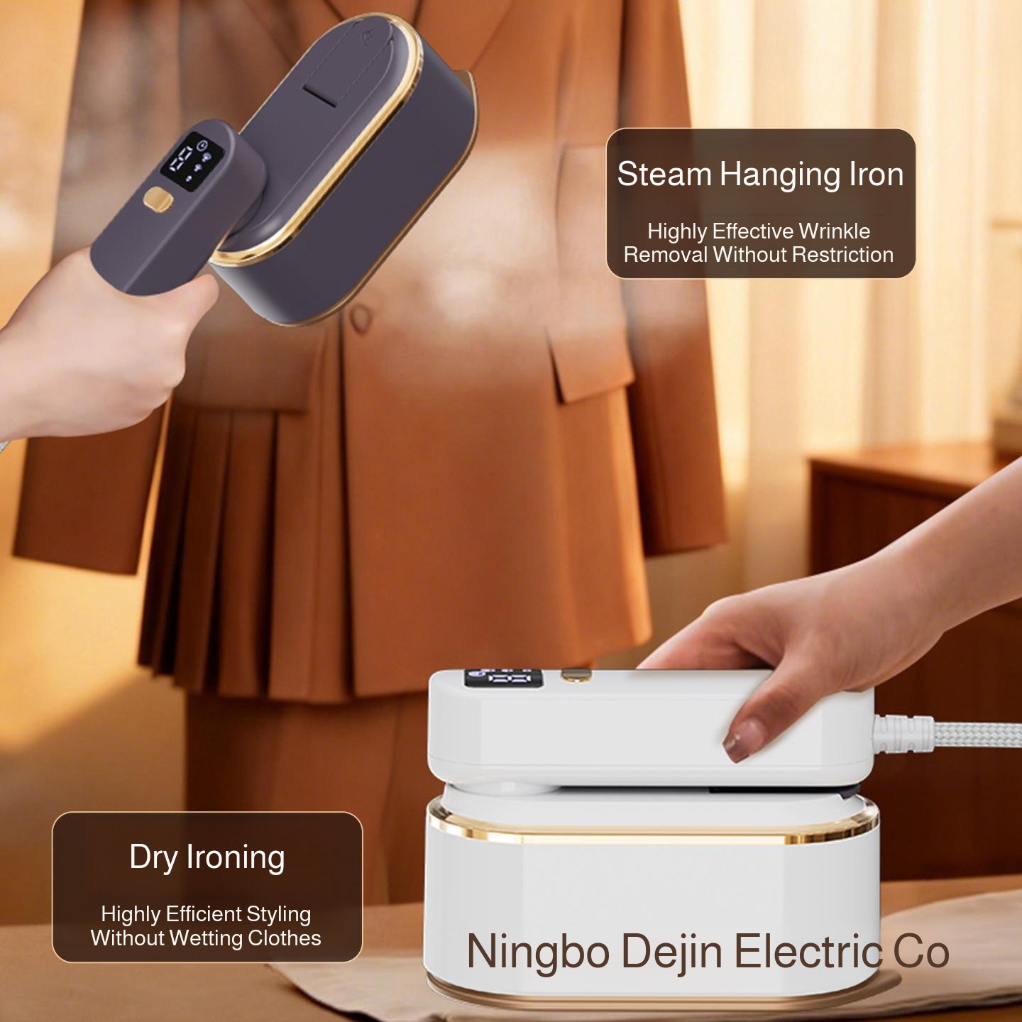 Handheld garment steamer, small household iron, three-speed digital display iron, portable folding e