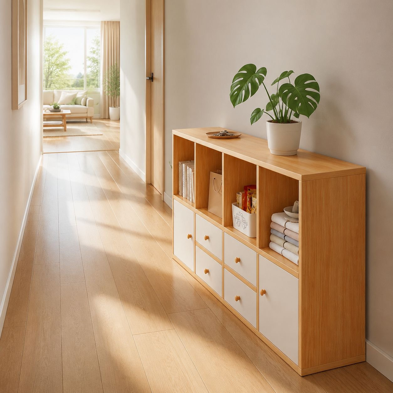 Modern Minimalist Bed End Storage Cabinet