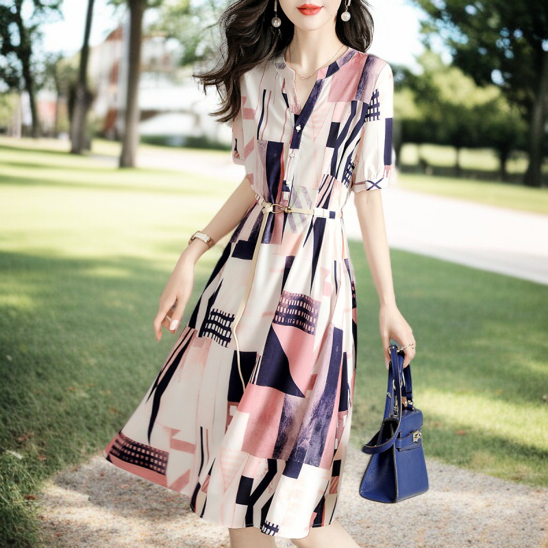 ライトビジネスサマードレス女性 ライト・ラグジュアリー・コミューター・ライト・オールド・レディース・ドレス