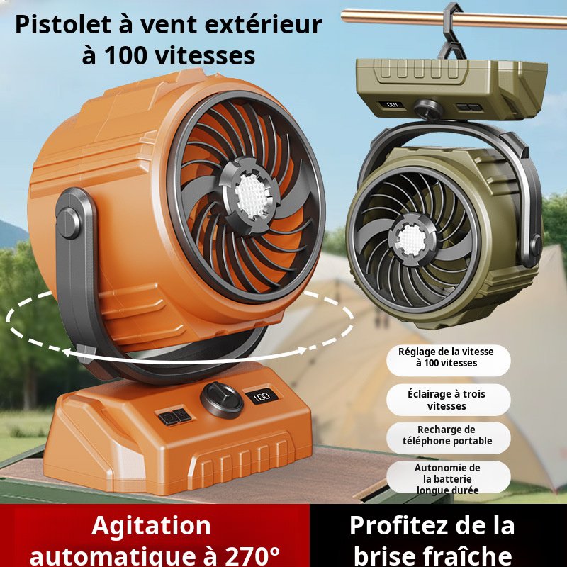 Ventilateur d'extérieur à secousses haute vitesse JMY 100 vitesses, éclairage de 6 pouces, affichage