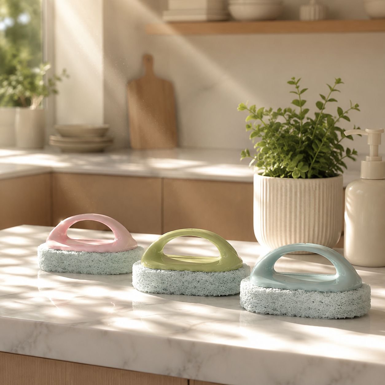 Non-scratch sponge brush safe for all surfaces