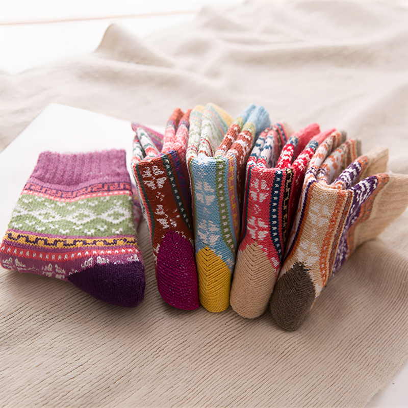 Pletené vlněné ponožky