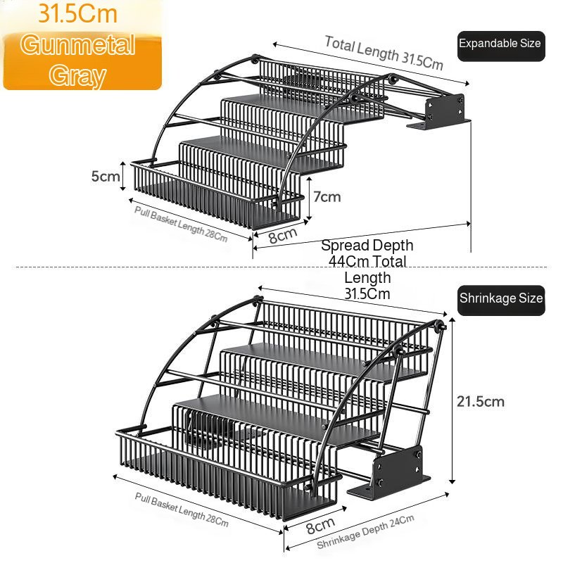 Cesta de almacenamiento elevable para la cocina