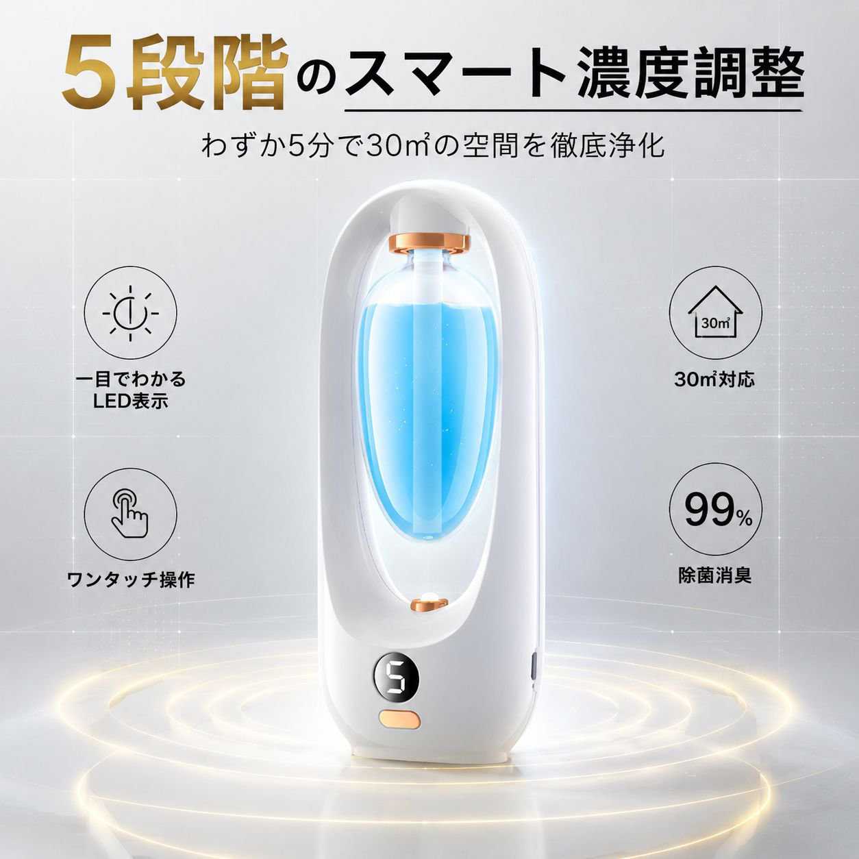 カラフルライト アロマ加湿器 静音 消臭