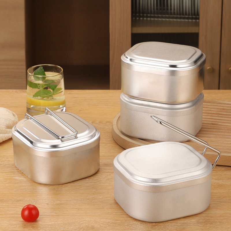 方形帶柄鋁便當盒