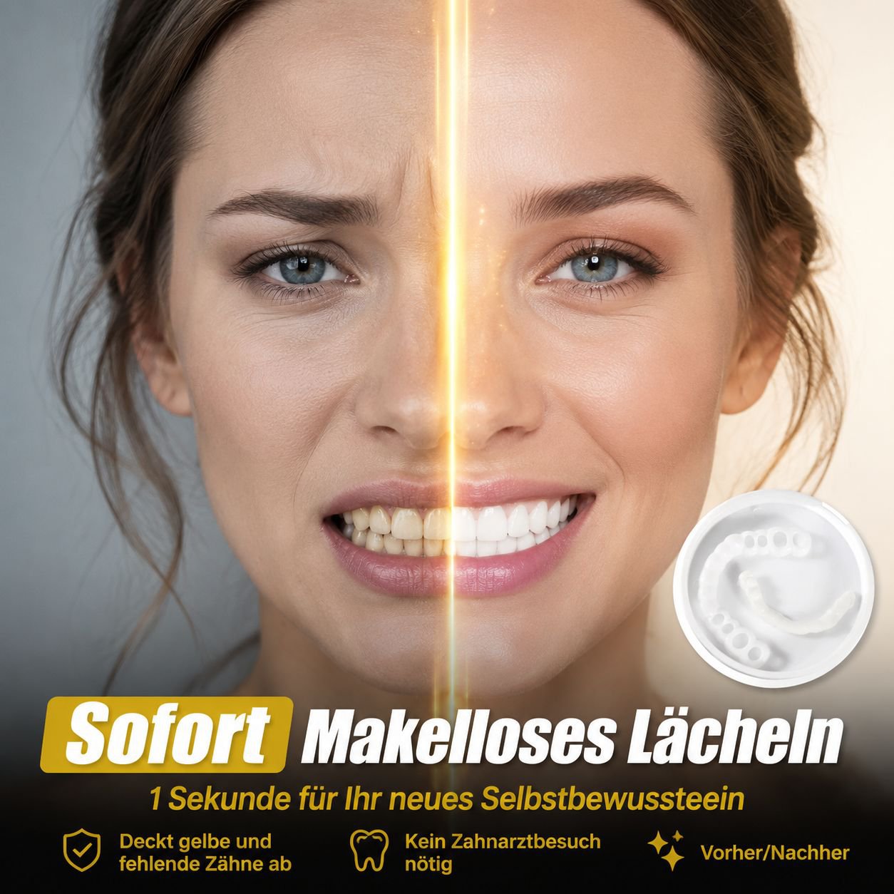   Generation Zahnprothese – Gleichzeitige Aufhellung der oberen und unteren Zähne