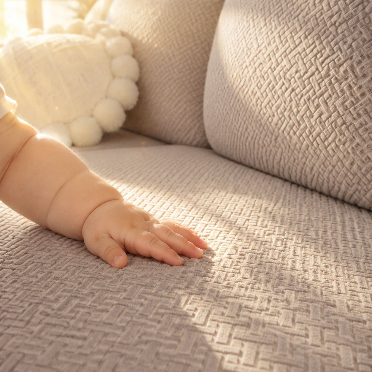 Sofa cover with seamless and wrinkle-free finish
