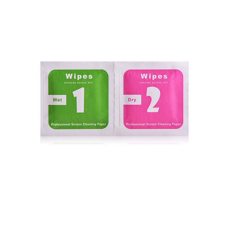Neutral English Packaging Mobile Phone Film Cleaning Alcohol Cotton Sheet 1 2 Dry and Wet Alcohol Pa