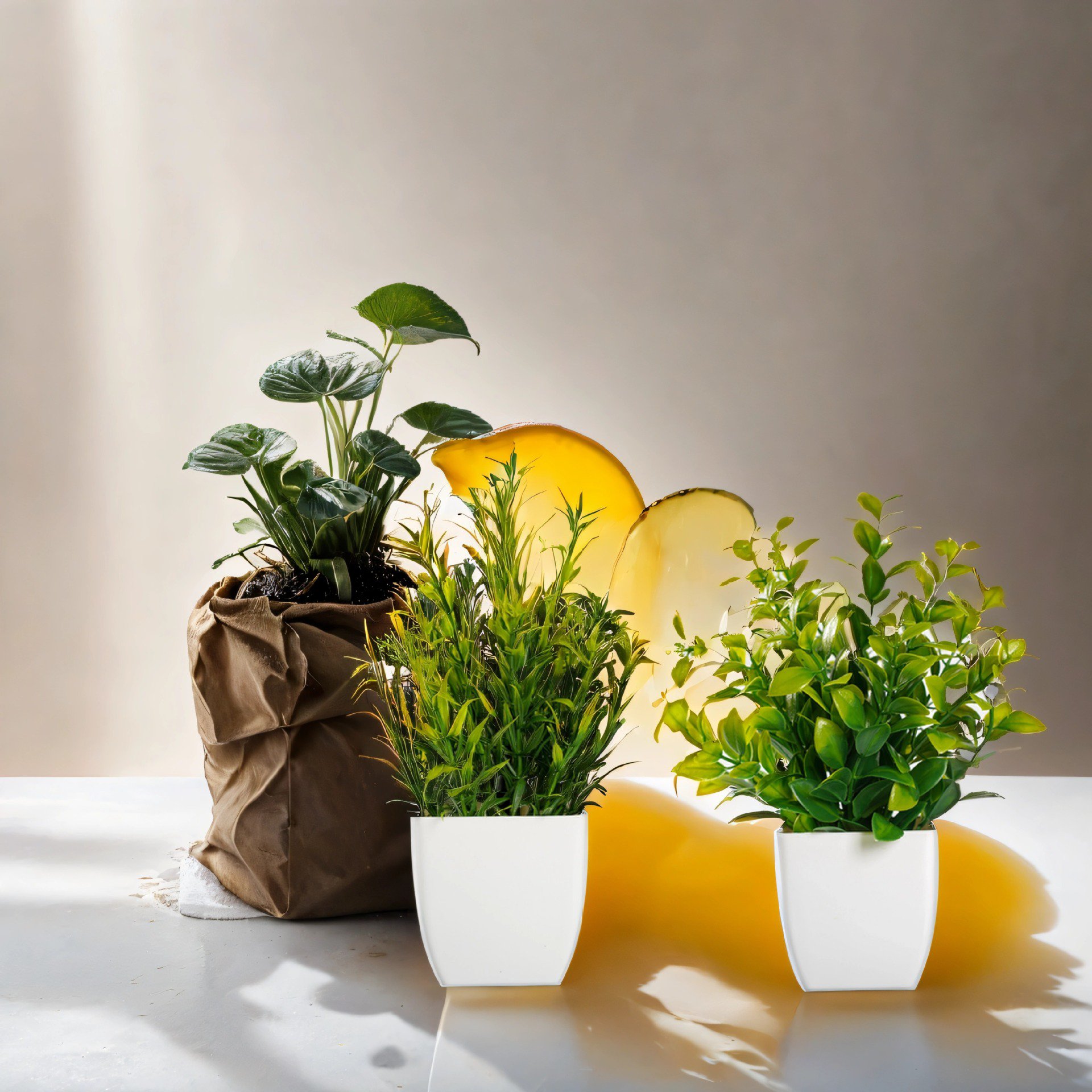 ラベンダーとローズマリーの鉢植え