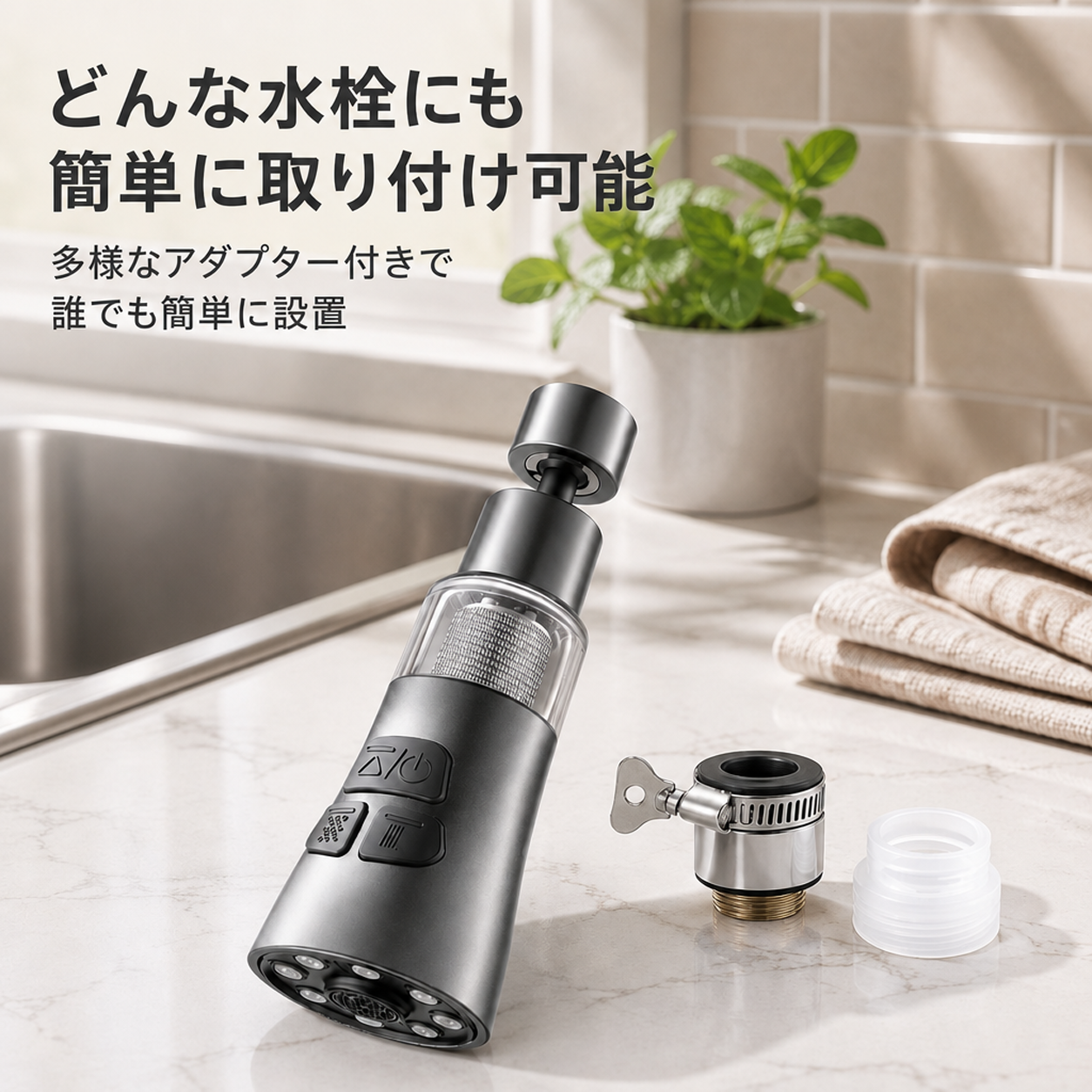 360°回転 蛇口フィルターエクステンダー