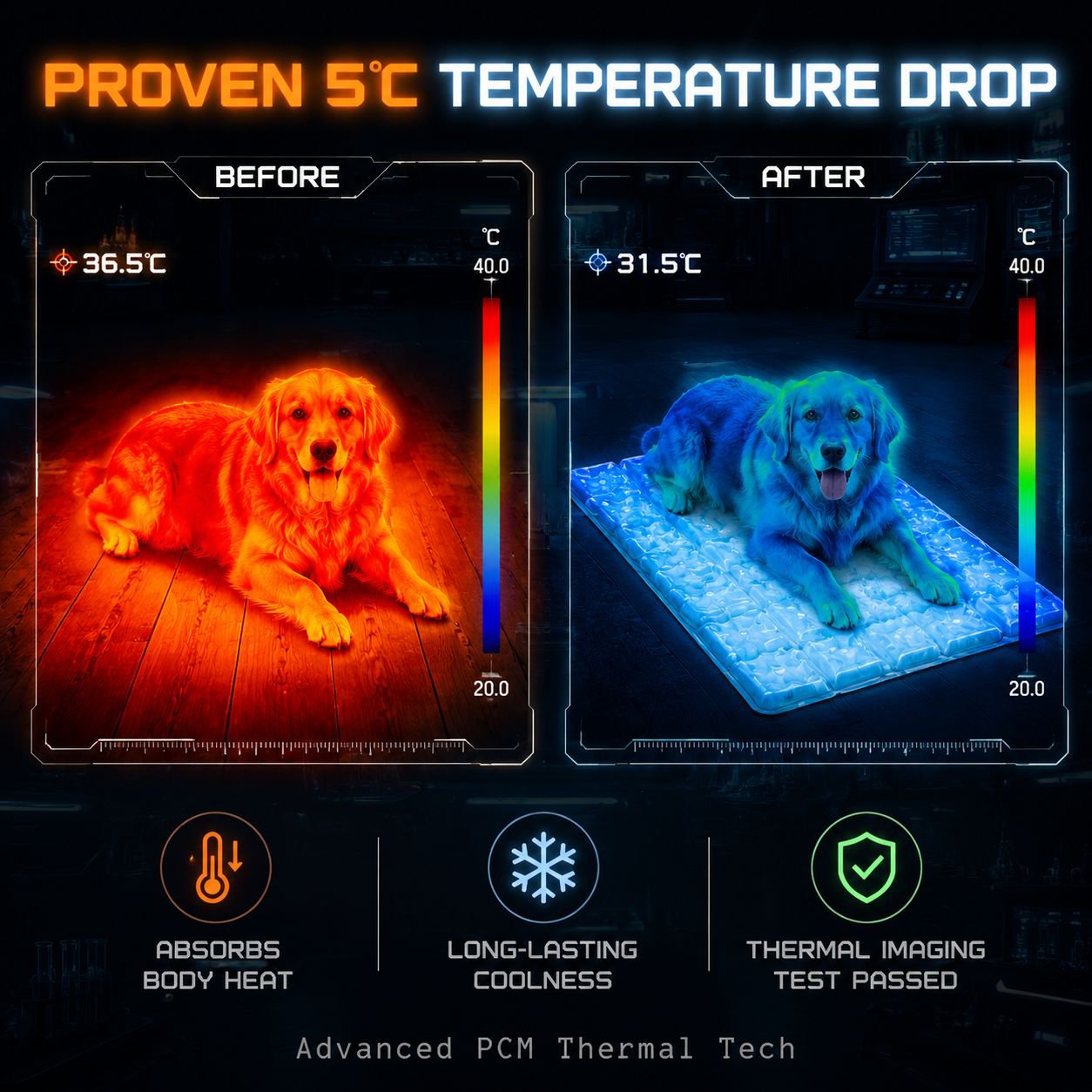 Summer PCM Cooling Mat Bed for Cats and Dogs