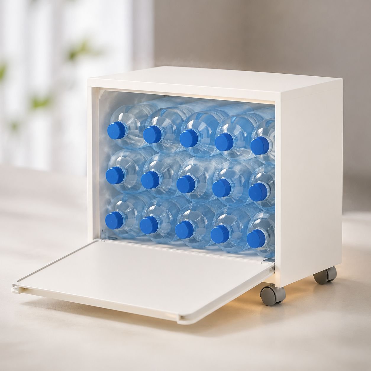 Lagerschrank für Zuhause mit Rädern, beweglicher Lagerschrank für Wohnzimmer, Spielzeug-Lagerschrank