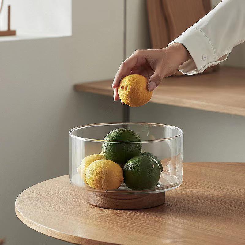 Minimalistischer Obstteller aus Glas