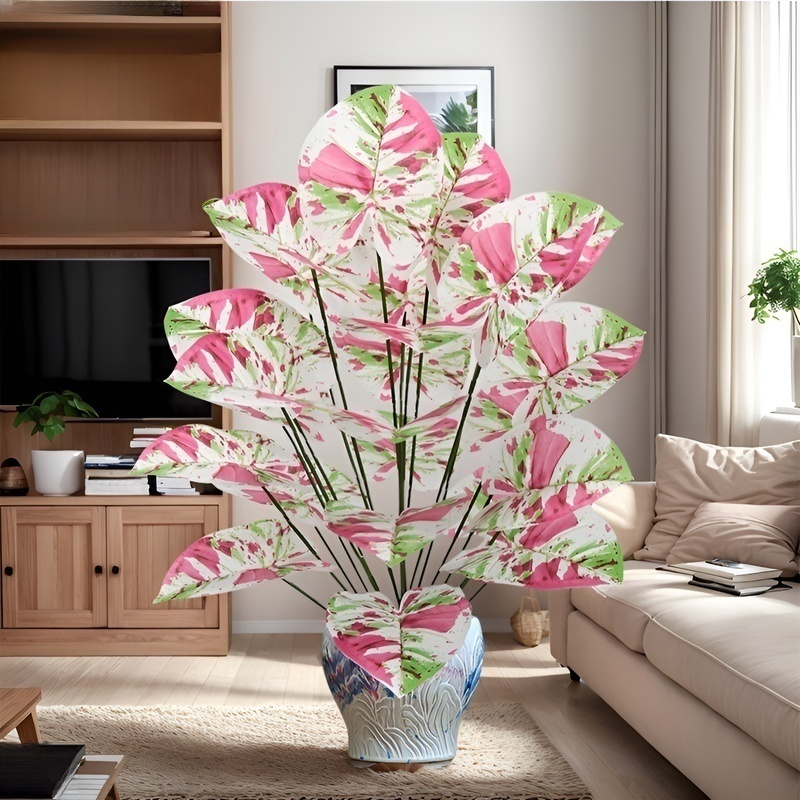 リアル風タロイモの葉グリーンプラント 家庭用インテリア小物