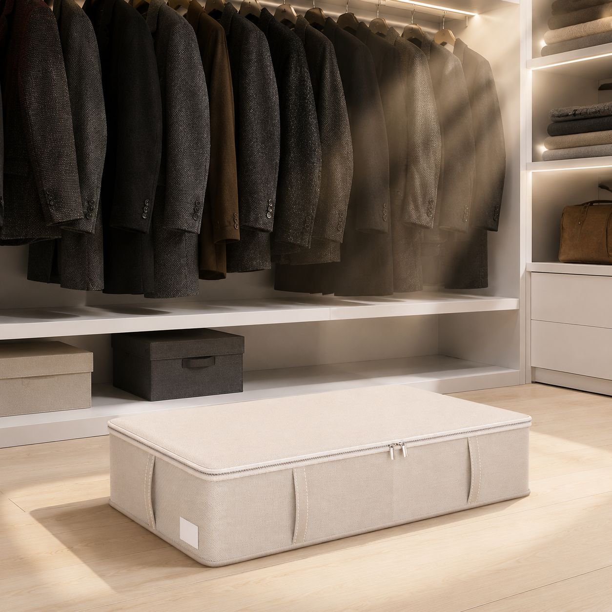 Dustproof storage organizer for comforters and jackets