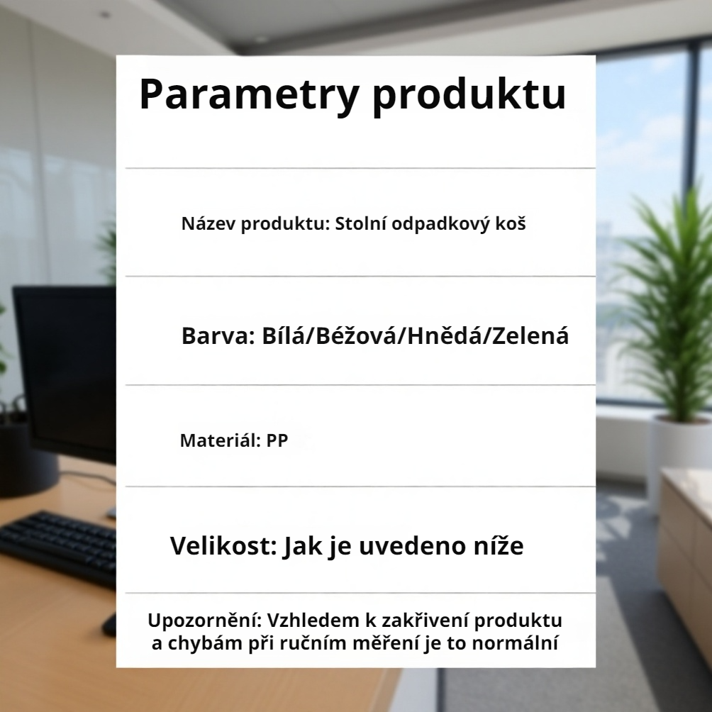 Malý stolní odpadkový koš s víkem, stlačitelný kryt