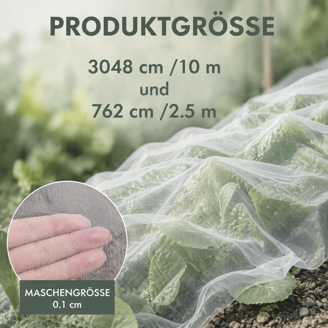 Schutznetz für Gewächshaus und Garten