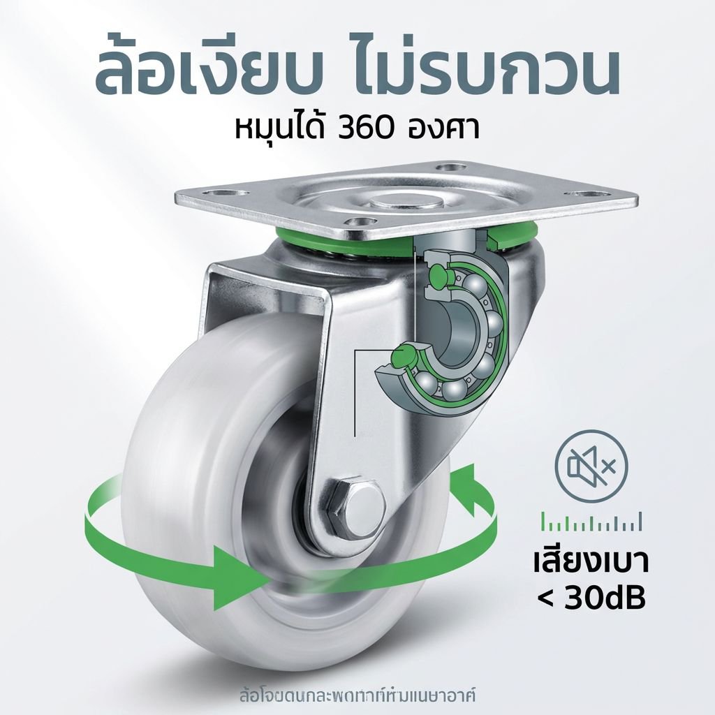 รถเข็นสำหรับขนของแบบเชื่อมต่อได้ พร้อมล้อหมุนรอบทิศทางเงียบสนิท