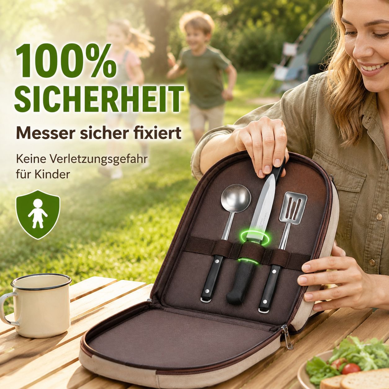 Multifunktionale Reisebesteck Aufbewahrungstasche Camping Grill Handtasche