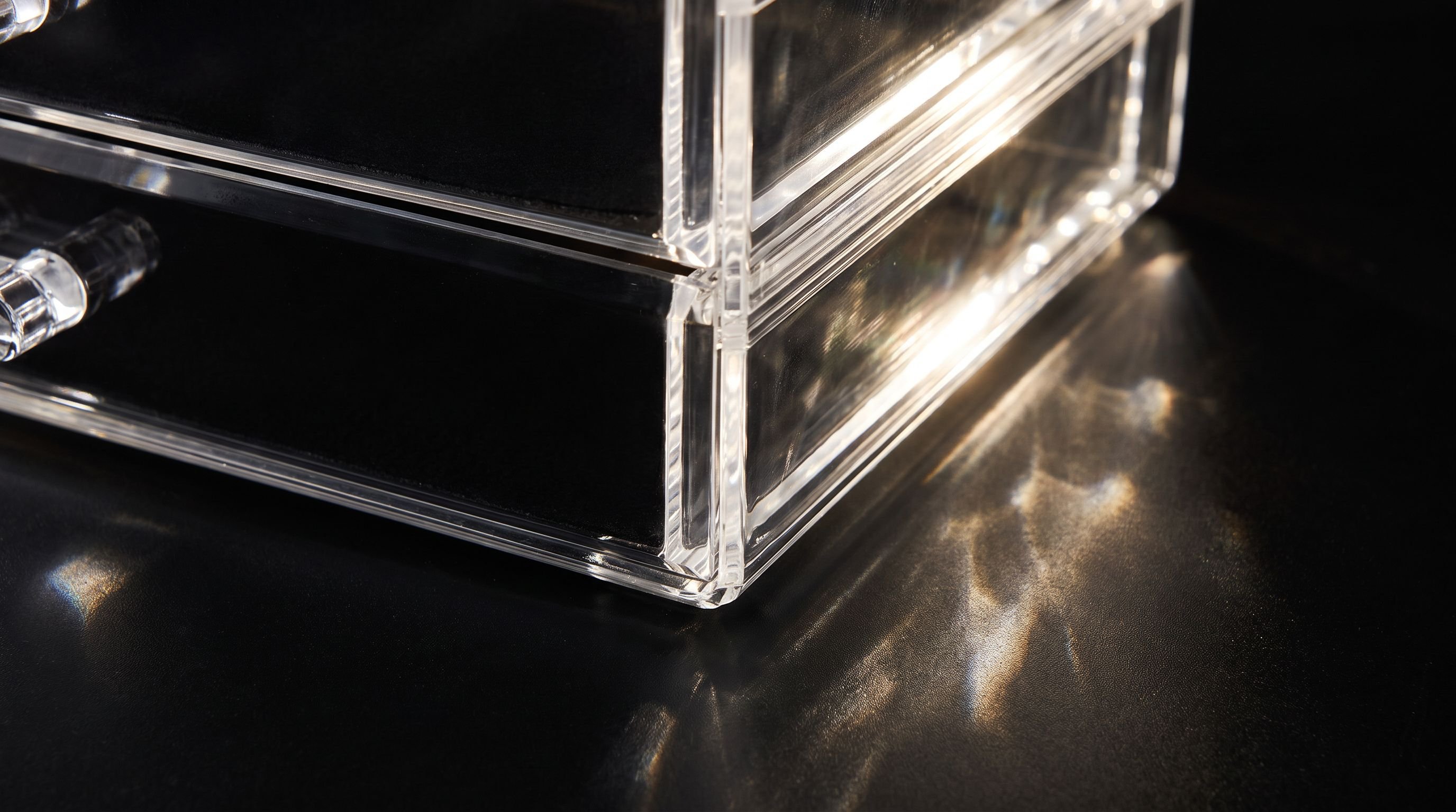 Elegant vanity storage box for cosmetics