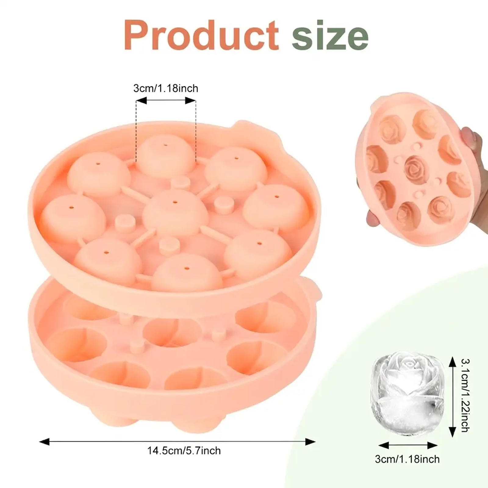 Moule à glaçons en silicone en forme de rose, qualité alimentaire, moule à glace pour whisky