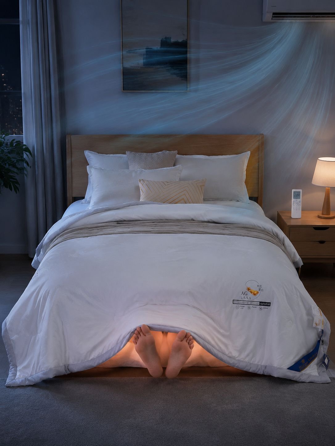 Cooling lightweight summer bedding set