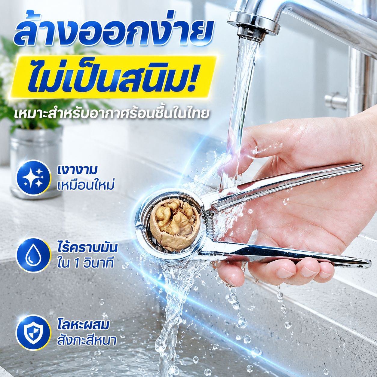 ที่หนีบเปลือกถั่ววอลนัทอเนกประสงค์สำหรับใช้ในบ้าน