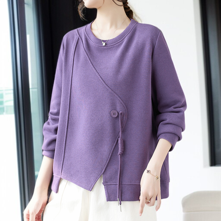 패션 캐주얼 여성 스웨터 통근 여성 상의 가을 겨울 단추 루즈핏 빅사이즈 나른한 맨투맨