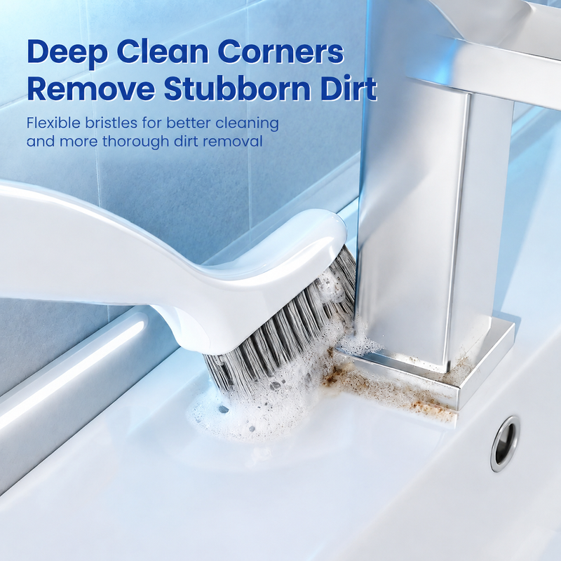 2-in-1 V-shaped brush head for cleaning narrow gaps