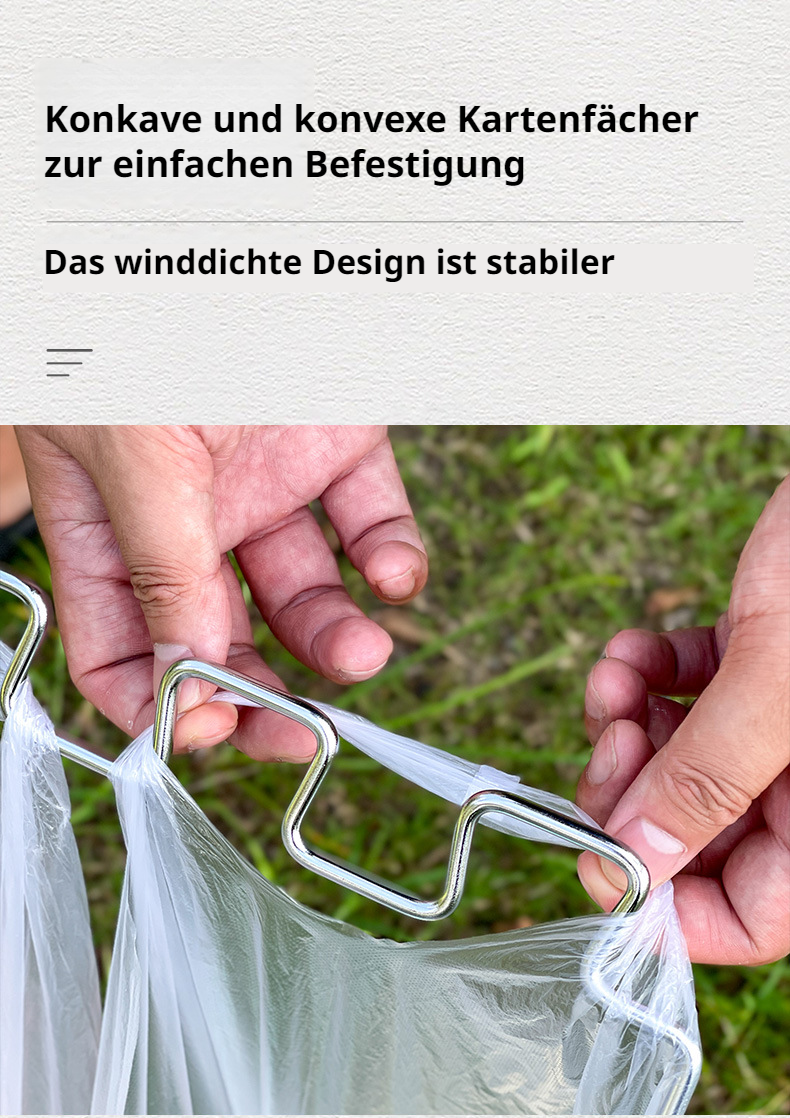 Schnell aufstellbarer Müllsackständer für unterwegs