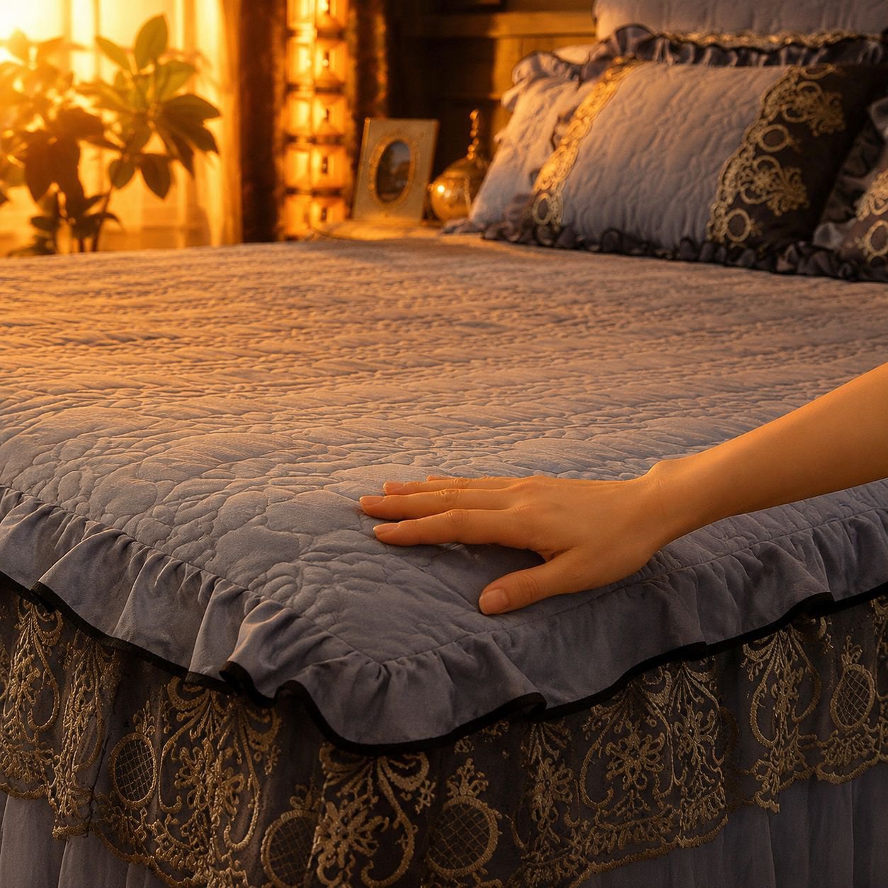 European Style Bed Skirt 3-Piece Set