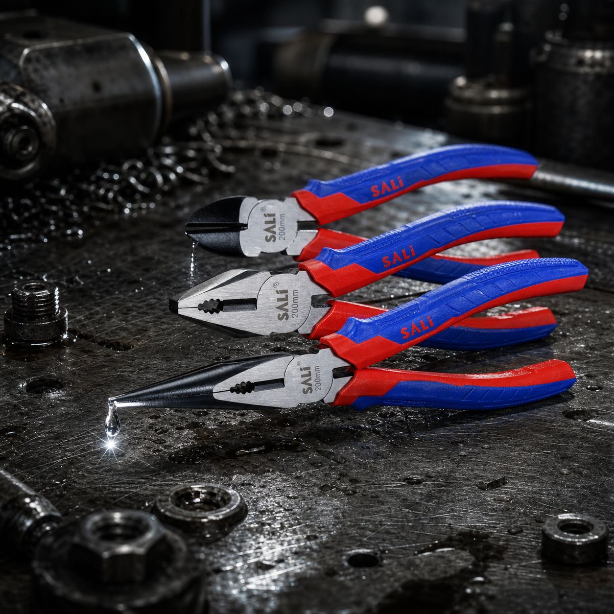 Professional electrician using Sali wire cutter pliers