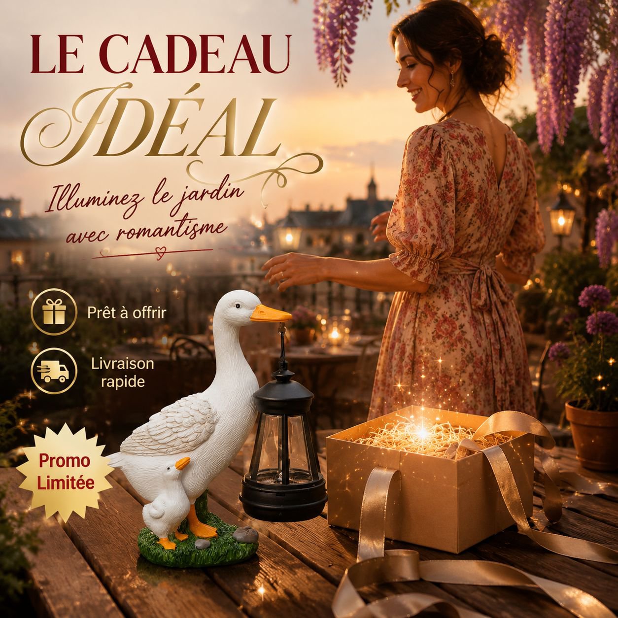 Luminaires en résine animaux mignons, décoration extérieure pour jardin