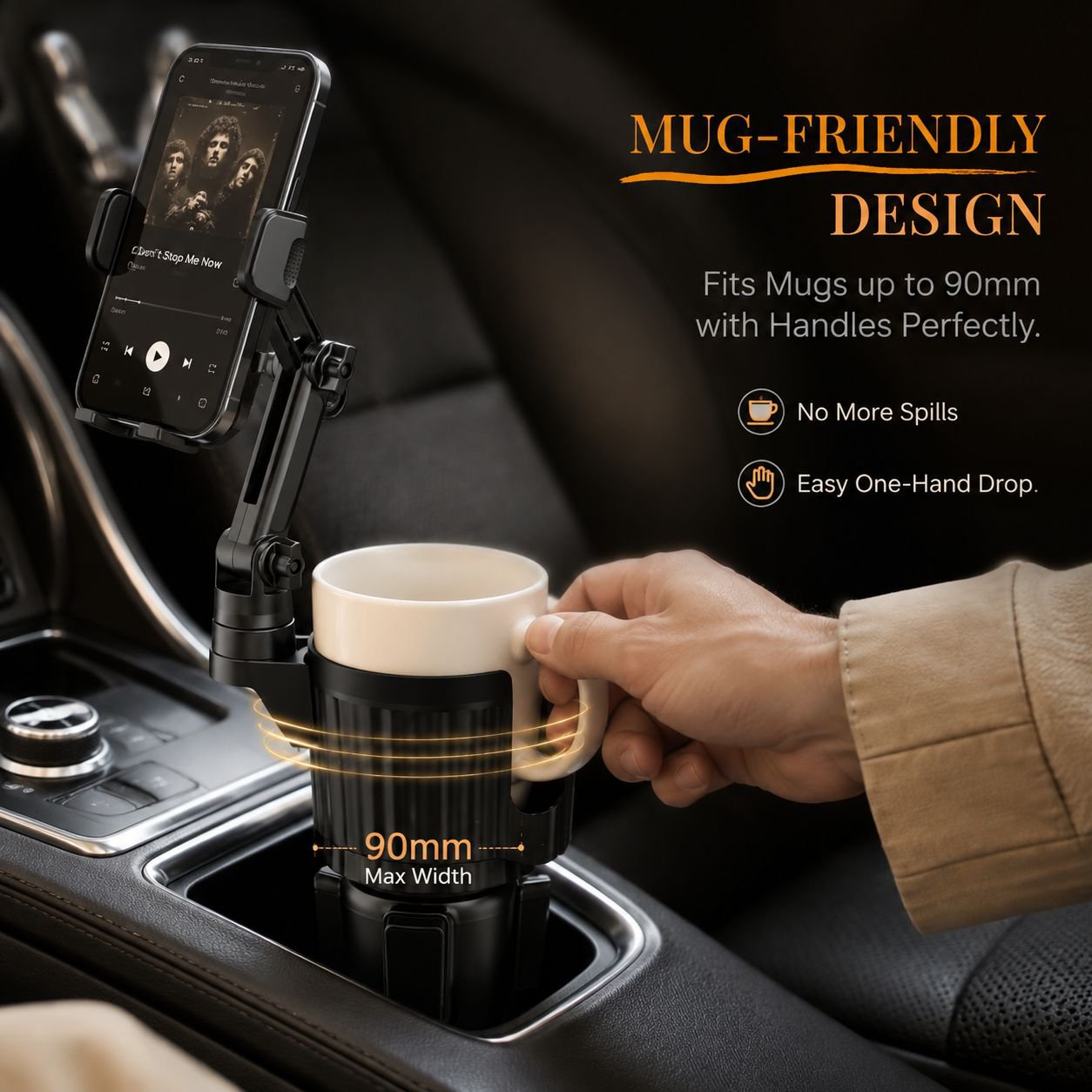 Universal Car Cup Holder Phone Stand, Navigation Drink Mount