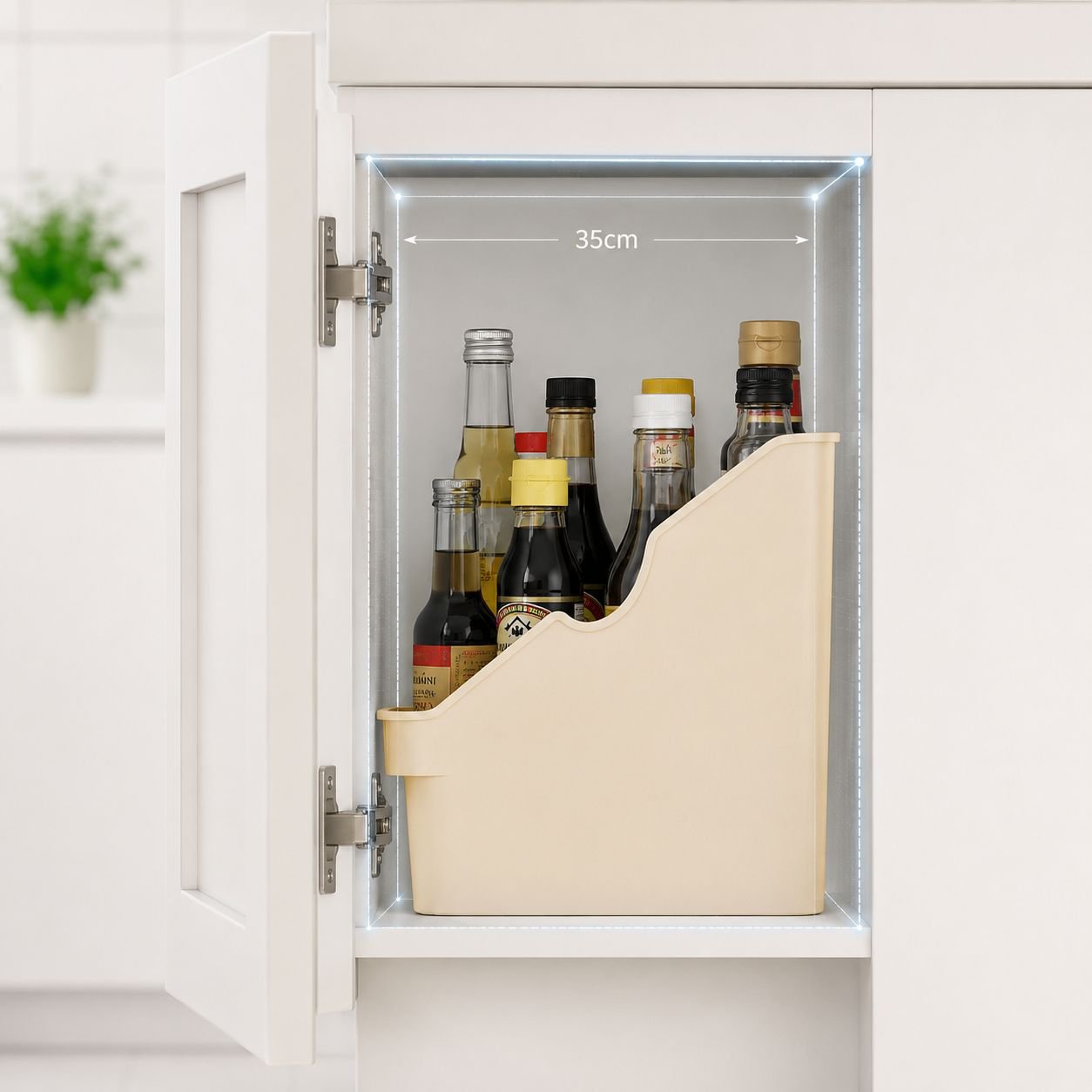 Plastic Kitchen Organizer for Bottles and Knives