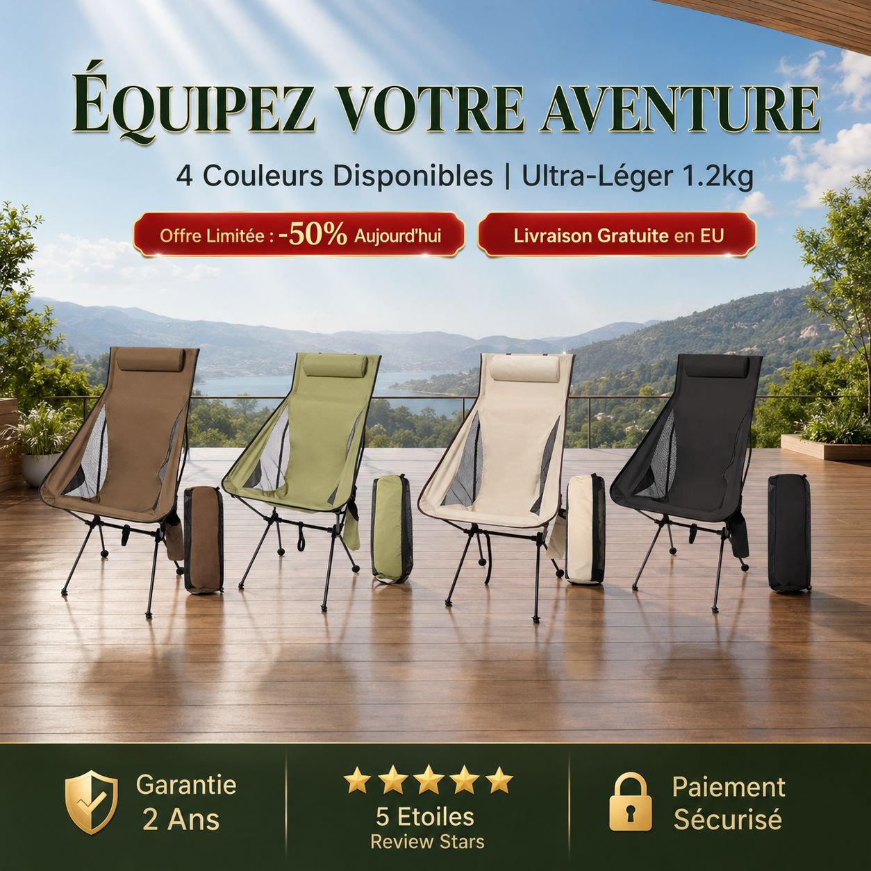 Chaise pliante d'extérieur