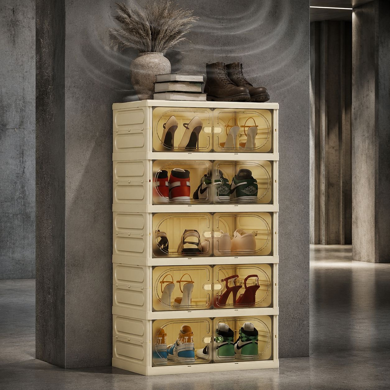 Ästhetischer Schuhschrank mit Doppeltür – Einfache und praktische Möbel